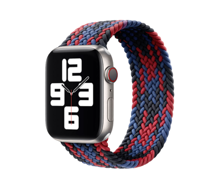 Hyphen HWSABMBRM1384 43 Mm Medium Apple Braided Watch Strap  Black and Red - Delete  - Zoom Image 1