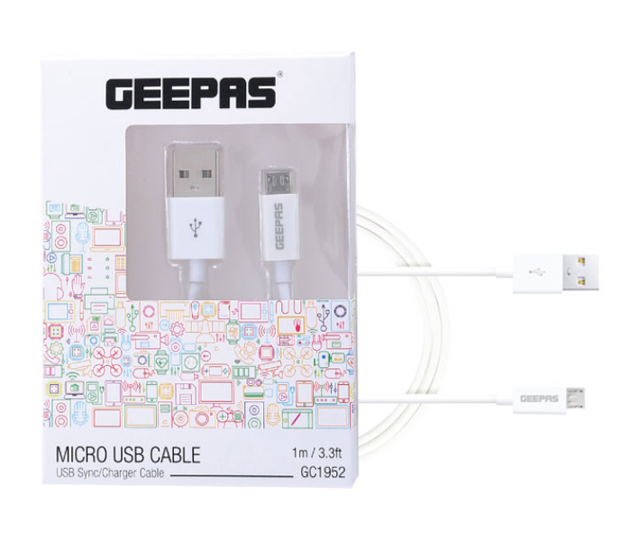 Geepas GC1952 Micro USB Cable - White - Zoom Image