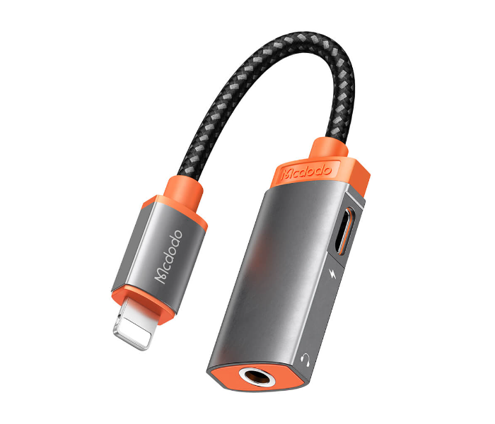 Mcdodo CA-6710 Oryx Series Dual Lightning and DC3.5mm Cable Converter - Grey - Zoom Image 1