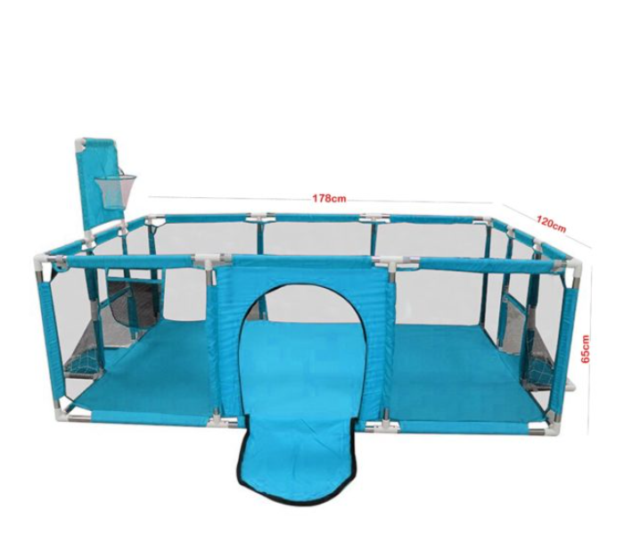 524-4 Baby Playpen Rectangle Fence - Blue - Zoom Image