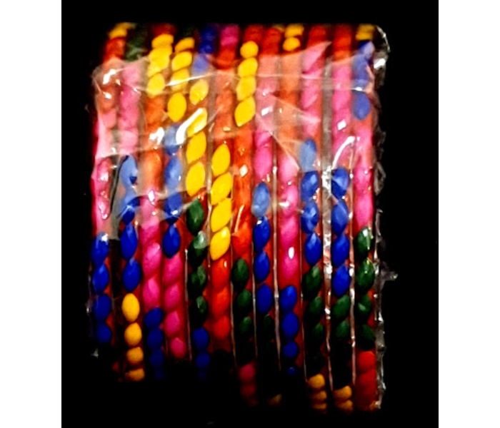 Strabella BL6-1  2.8 Multi Colour Glass Bangles for Women - Zoom Image