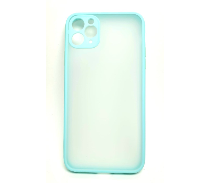 Lab LBTBC004MB Transparent Border Color Fashion Case without Print iPhone 12 Mobile Case - Miami Blue - Zoom Image 1