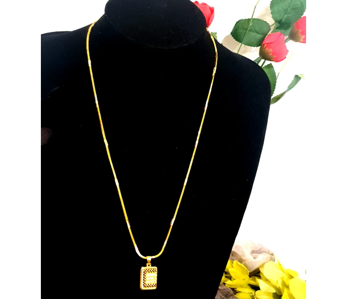 Strabella NC1-21b 21 Inch Beautiful Gold Plated Daily Wear Chain With Pendant for Women - Golden - Zoom Image