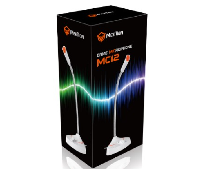 Meetion MT-MC12 Remote Meeting Desktop Gaming Microphone with RGB Light Control Button - White - Zoom Image 2