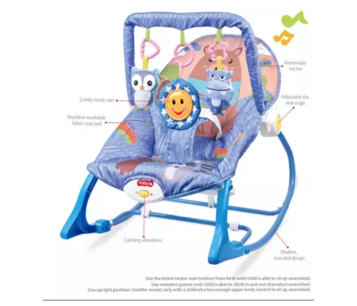 Vavas 1398910 Baby Bouncer Rocker Chair with Music - Blue - Zoom Image