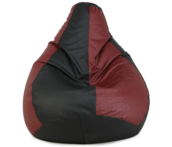 TUD Classic XXXL Leatherette Bean Bag - Maroon and Black - Zoom Image 3