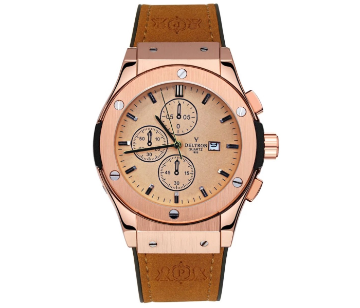 Deltron HL66 Luxury Analog Watch For Men - Brown - Zoom Image