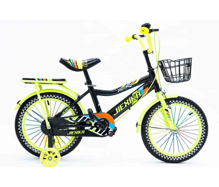 TYNS12 12 Inch Fast Rolling Bicycle with Basket - Black and Green - Zoom Image