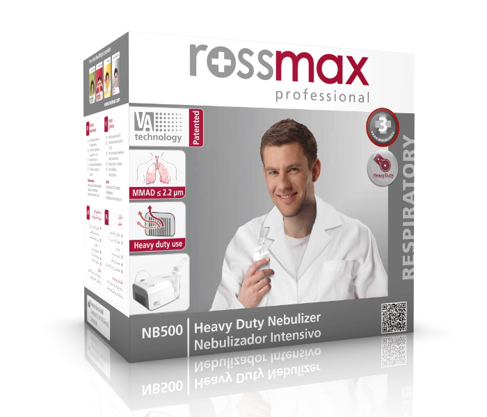 RossMax NB500 Heavy Duty Piston Premium Care Upto 1800 Hours Nebulizer - White - Zoom Image 1