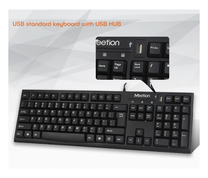 Meetion MT-MK005 Type C Mini Mechanical Keyboard with RGB Backlit - Black - Zoom Image 3