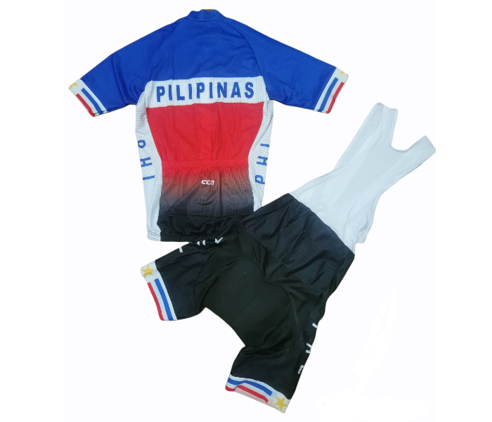 DJ Full Powerband Pilipinas Double XL Design Cycling Bibset Pineaple Fabric 20D Gel Pad - Blue And Black - Zoom Image 2