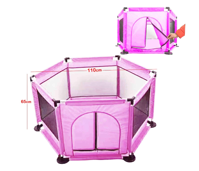 Baby Hexagon Safety Fence Playpen 324-1 - Pink - Zoom Image