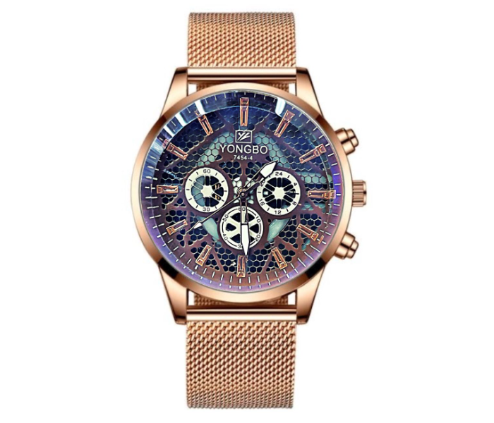 Yongbo Unisex Luxury Fashion Analog Watch - Rose Gold - Zoom Image