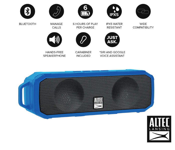 Altec Lansing IMW340N-CB Fury Wireless Speaker  - Blue - Zoom Image 2