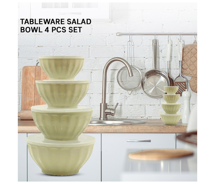 Generic 4 Piece Set Salad Bowl Tableware - Ivory - Zoom Image 1