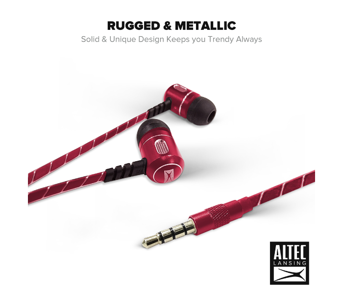 Altec Lansing MZX147-RED In-Ear Metal Earphones - Red - Zoom Image 4