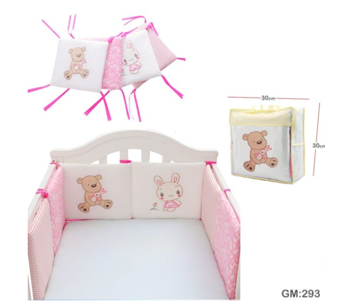 Beautiful 6 Pieces Bumper Crib Protector 293 - Pink - Zoom Image 1