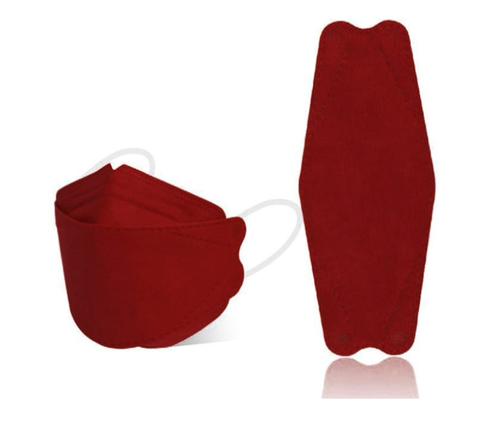 10PCS Mask KF94 Face Mask 3 Layer Non-woven Protection Filter 3D Anti Viral Mask Korean Style - Maroon - Zoom Image