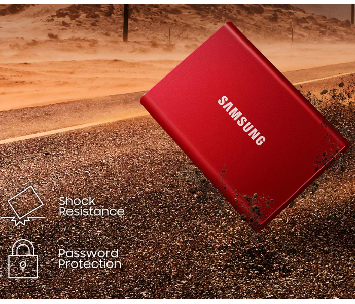 Samsung MU-PC1T0R/WW T7 Portable USB 3.2 1TB SSD Hard Disk - Red - Zoom Image 9