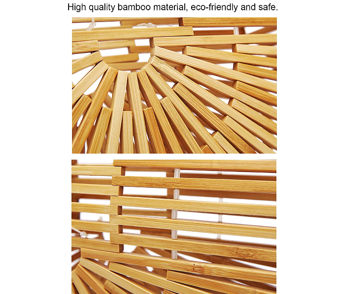 Portable Wooden Bamboo Beach Basket for Women - Zoom Image 2