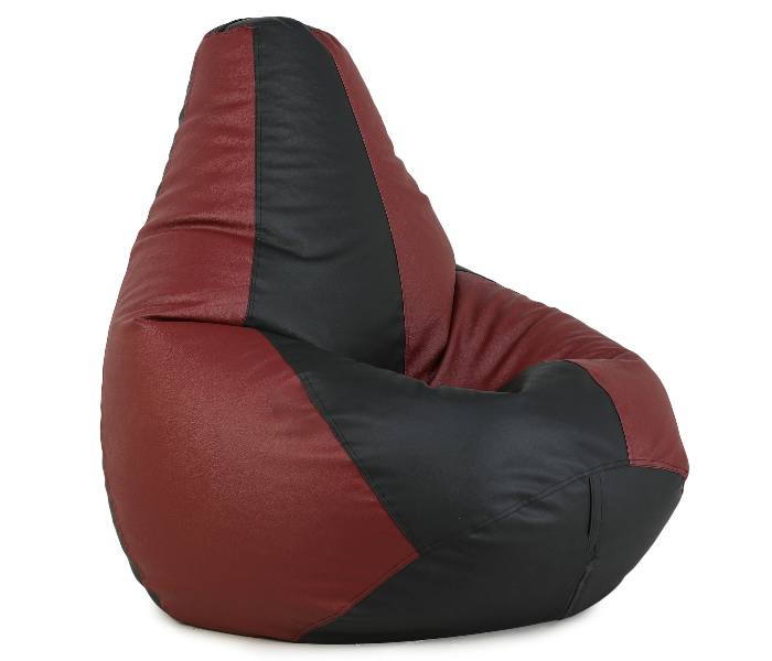 TUD Classic 4XL Leatherette Bean Bag - Maroon and Black - Zoom Image 3