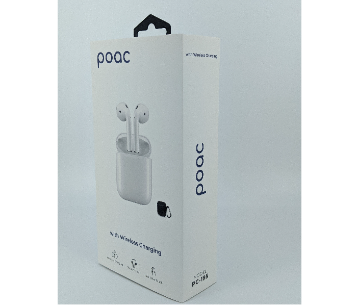 Poac PC-195 True Wireless Headphone - White - Zoom Image 5