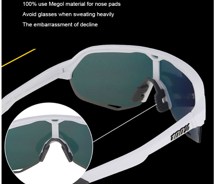  KBY Sagan 100 Percentage S2 Cycling Sunglasses With UV400 Protection 3 Lens Set - Blue - Zoom Image 10