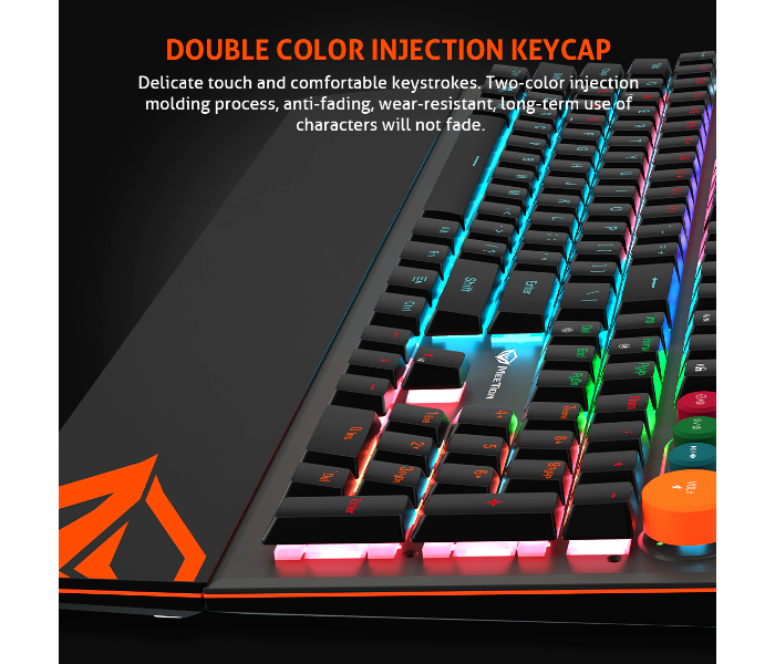 Meetion MT-MK500 Mechanical RGB Backlit Gaming Keyboard with Type C Cable - Black - Zoom Image 9