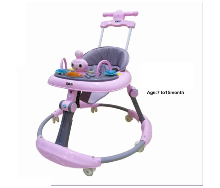 Baby Walker With Handle 261-2 - Pink - Zoom Image