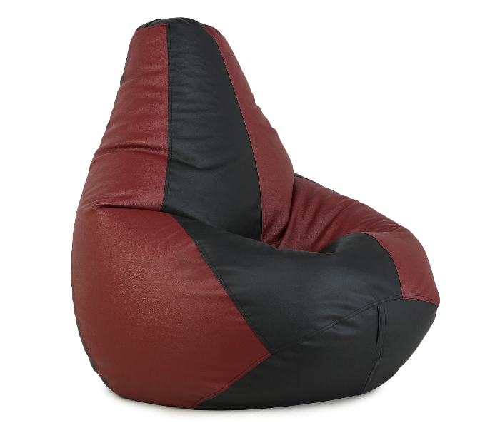 TUD Classic XXXL Leatherette Bean Bag - Maroon and Black - Zoom Image 1