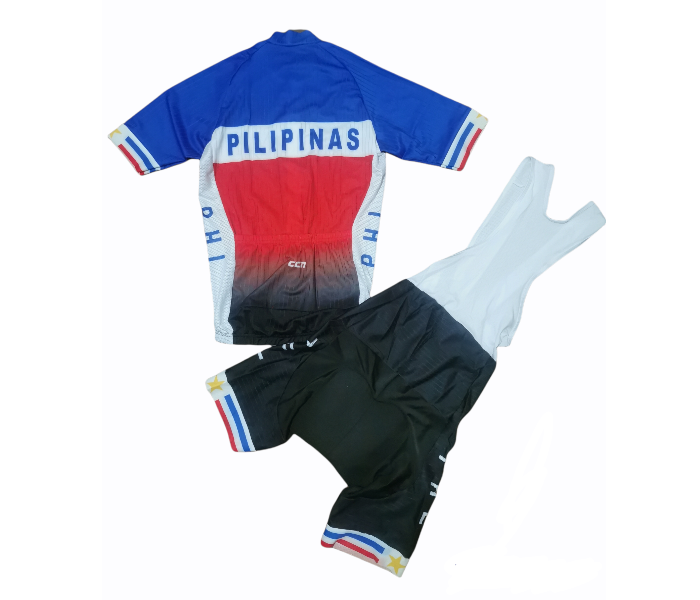 DJ Full Powerband Pilipinas Medium Design Cycling Bibset Pineaple Fabric 20D Gel Pad - Blue And Black - Zoom Image 2