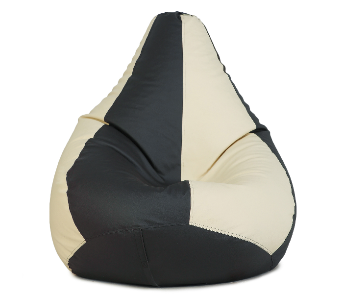 TUD Classic 4XL Leatherette Bean Bag - Beige and Black - Zoom Image 1