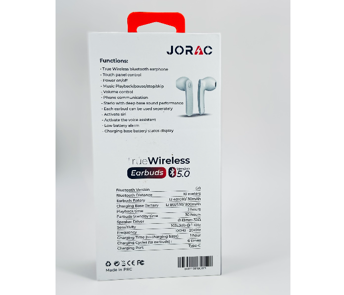 Jorac RA-71 True Wireless Headphone - White - Zoom Image 3