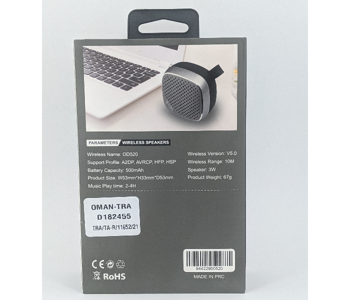 Odio OD520 Wireless Mini Speaker - Black - Zoom Image 3