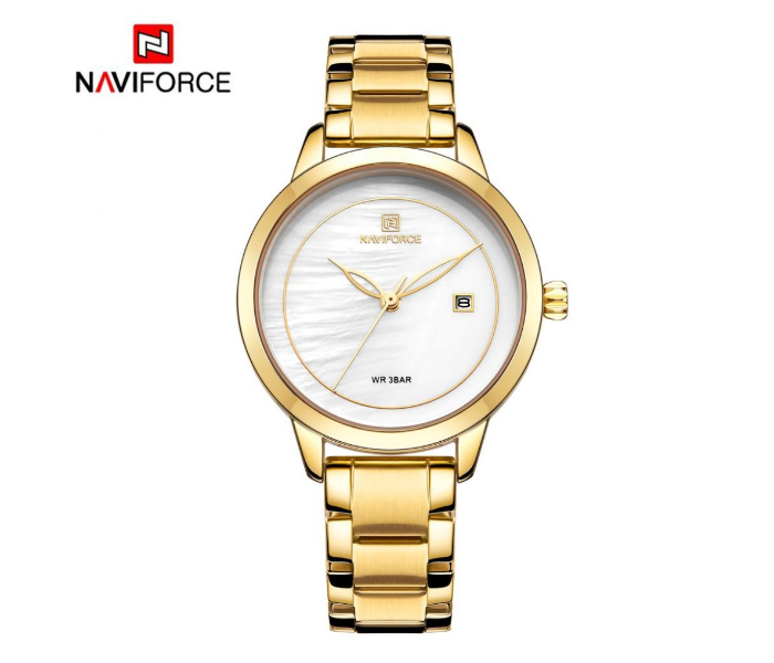 Naviforce 5008 Ladies Stylish Chain Watch - Golden - Zoom Image 1