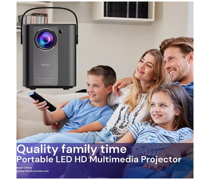 High Definition Multimedia LED Projector for Smartphone Wifi and Usb Connection - Grey - Zoom Image 3