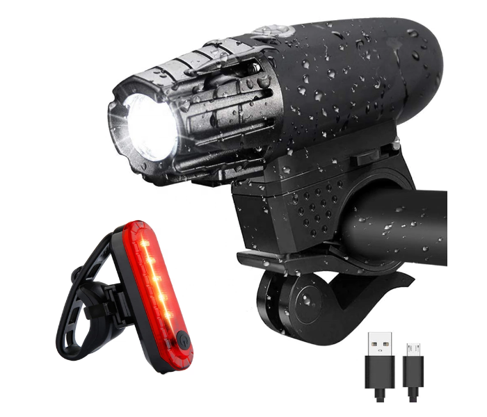 Rock Bros 3 Modes Bike Light Set - Black - Zoom Image