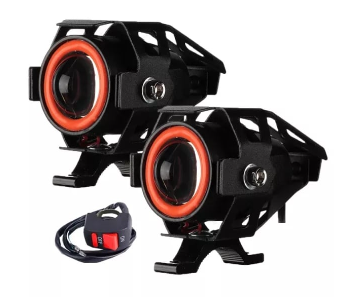 Waterproof High Beam Headlights - Black and Orange - Zoom Image 4