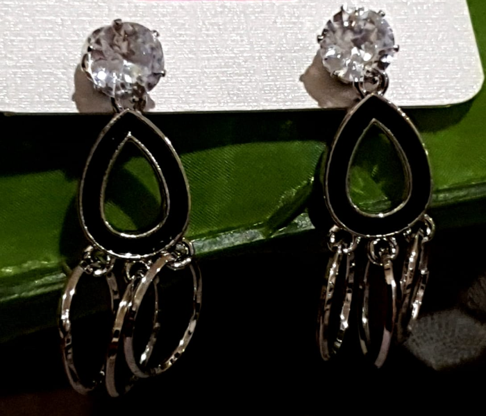 Strabella ER2-08 Beautiful Western Earrings for Women - Silver - Zoom Image