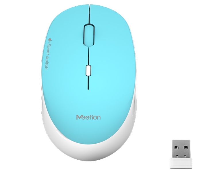 Meetion MT-R570 2.4Ghz Wireless Mouse 4 Buttons 5 Colors Silent Portable And Great For Laptops - Cyan - Zoom Image 1