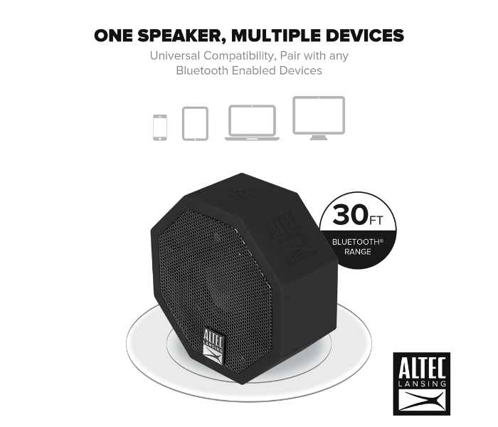 Altec Lansing IMW376-BLK-WG The Solo Rugged Bluetooth Speaker - Black - Zoom Image 6