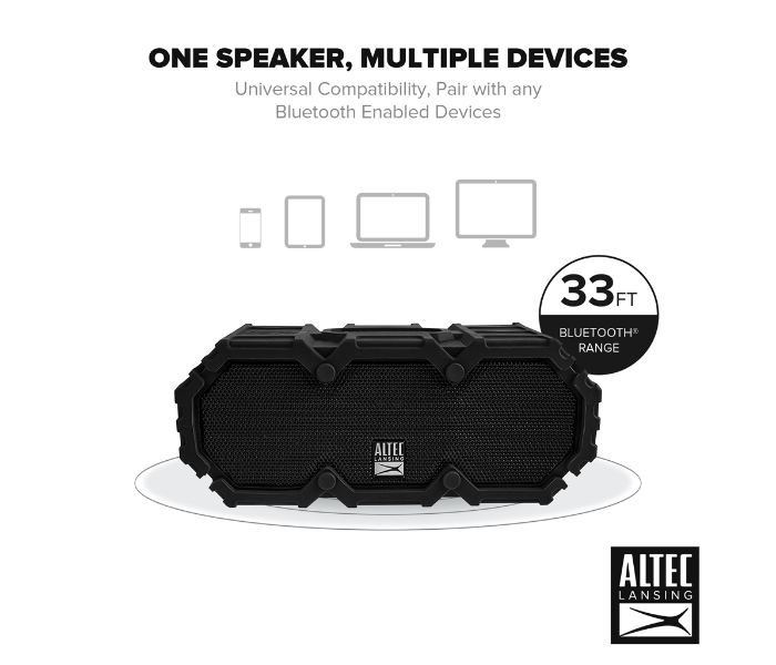 Altec Lansing IMW477-BLK Mini Lifejacket 2 Rugged Bluetooth Speaker - Black - Zoom Image 6