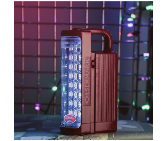 Olsenmark OMEFL2804 24 Pieces Bright LED Rechargeable LED Lantern with Flashlight - Maroon and Black - Zoom Image 3