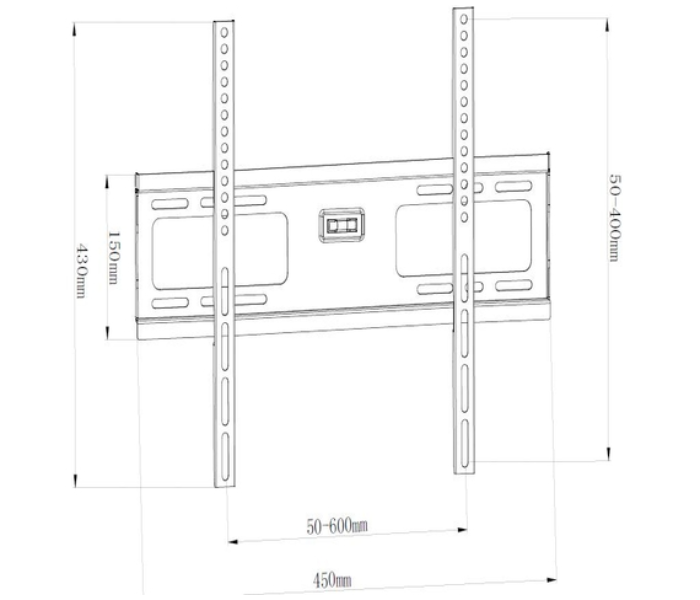 Skill Tech SH-43F Fixed Wall Bracket for 23 to 65 Inch Screen - Black - Zoom Image 2