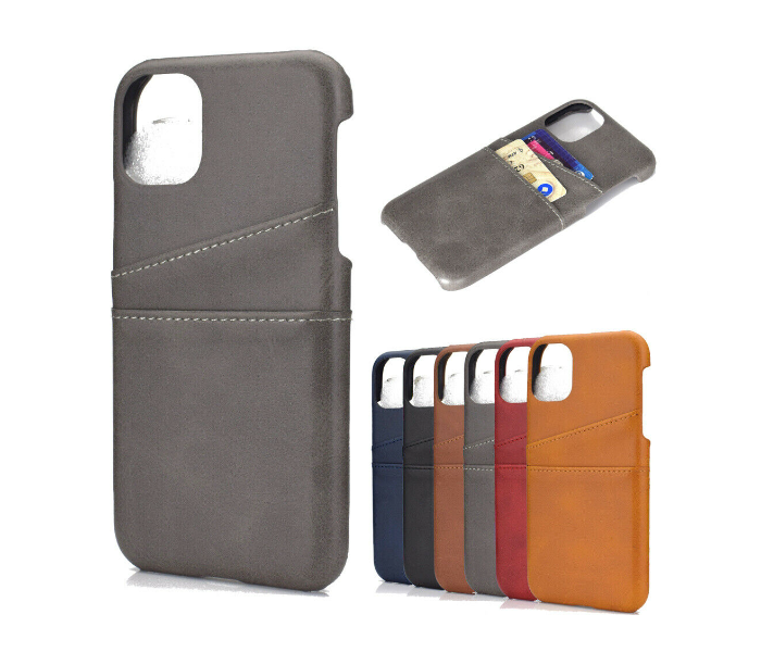 Lab LBL2P022NB Stylish Leather 2 Pocket iPhone 11 Mobile Case - Navy Blue - Zoom Image 3