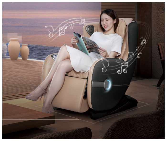 iRest SL-A158 60W Professional Armrest Embedded Controller 180 Degree Reclainable Queen Massage Armchair with USB Charging Interface -Beige  - Zoom Image 6