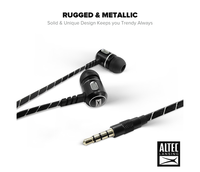 Altec Lansing MZX147-BLK In-Ear Metal Earphones - Black - Zoom Image 4