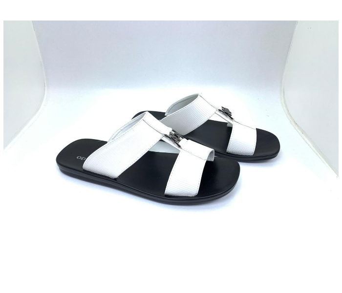 RFashion 1274-20 EU 40 Stylish Flat Sandal for Men - White - Zoom Image