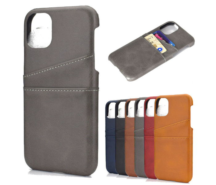 Lab LBL2P022NB Stylish Leather 2 Pocket iPhone 12 Mini Mobile Case - Navy Blue - Zoom Image 3