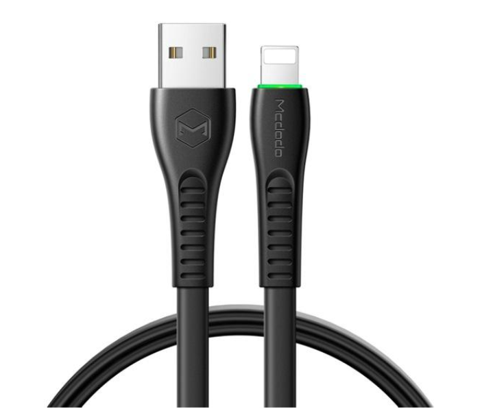 Mcdodo CA-6363 1.8m Flying Fish Lightning Cable with LED Light - Black - Zoom Image 2